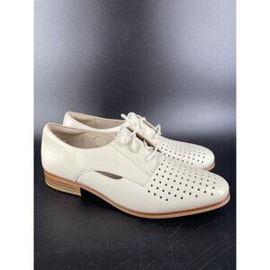Clark’s Hotel Molly Oxford Shoe Brogues Cream Perforated Leather Women’s 10 M
